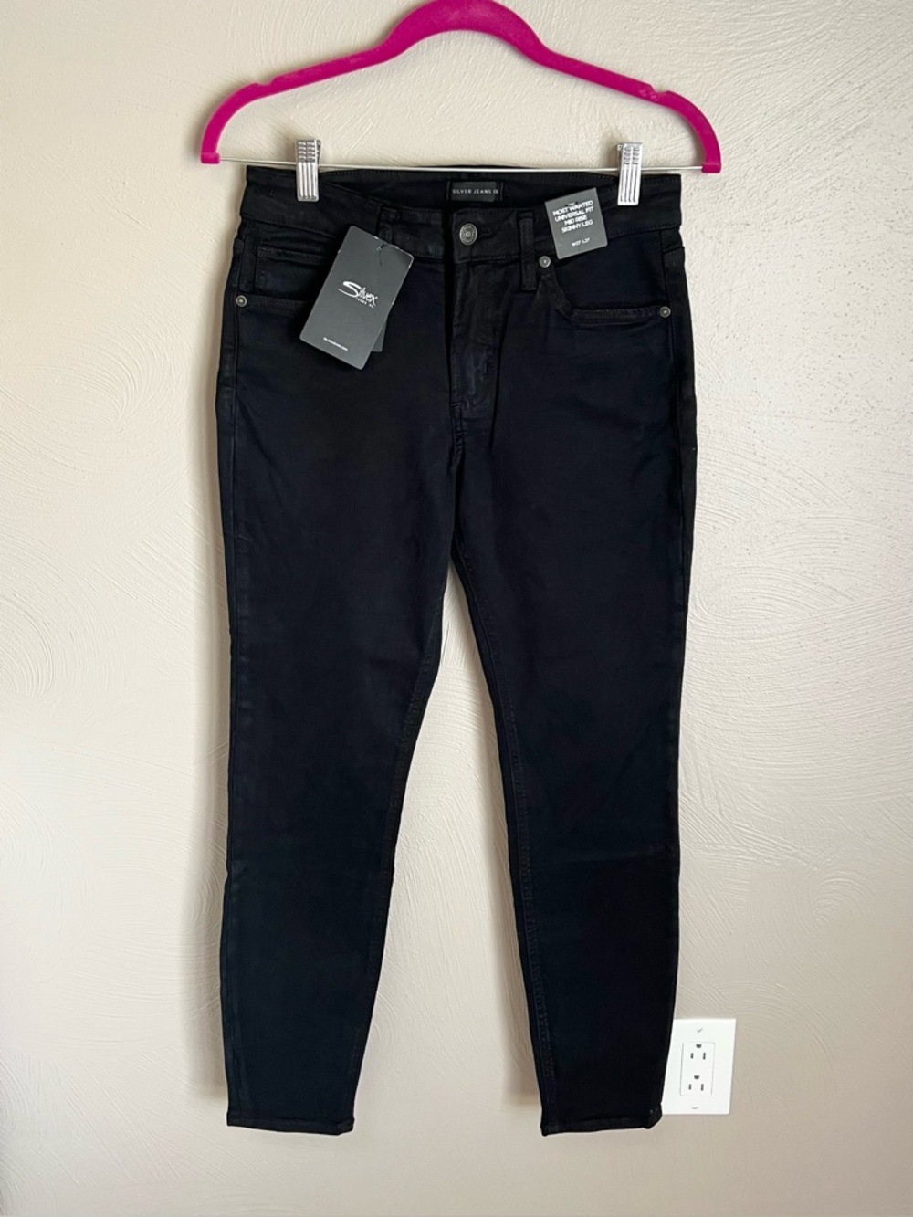 Silver Jeans Most Wanted Skinny Black Jeans